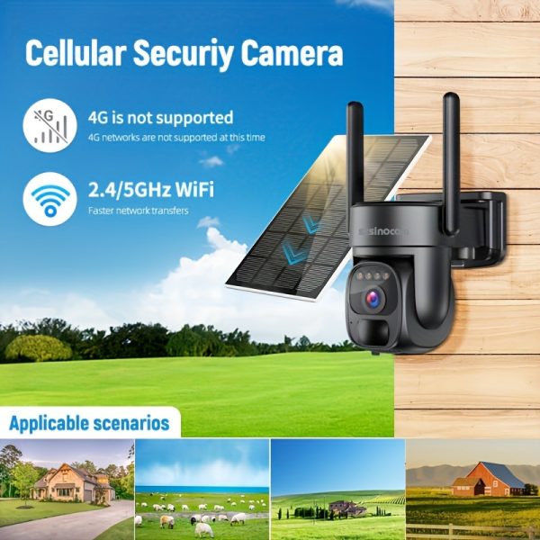 Solar-Powered 1080p HD Security Camera, 360° Pan, 4X Zoom, 2-Way Audio, Color Night Vision, Spotlight/Siren, Motion Detection, Automatic Exposure, Fixed Focus Prime Lens, with 8000mAh Rechargeable Battery, Wi-Fi Connectivity, Cloud/SD Storage for Home Security - Image 3