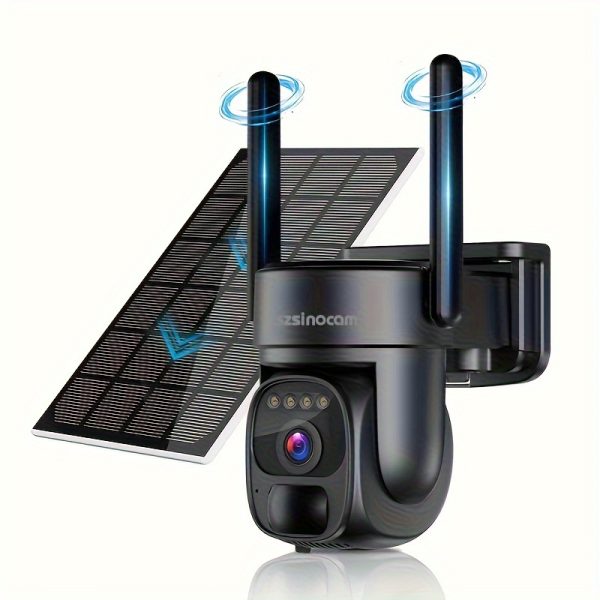 Solar-Powered 1080p HD Security Camera, 360° Pan, 4X Zoom, 2-Way Audio, Color Night Vision, Spotlight/Siren, Motion Detection, Automatic Exposure, Fixed Focus Prime Lens, with 8000mAh Rechargeable Battery, Wi-Fi Connectivity, Cloud/SD Storage for Home Security - Image 5