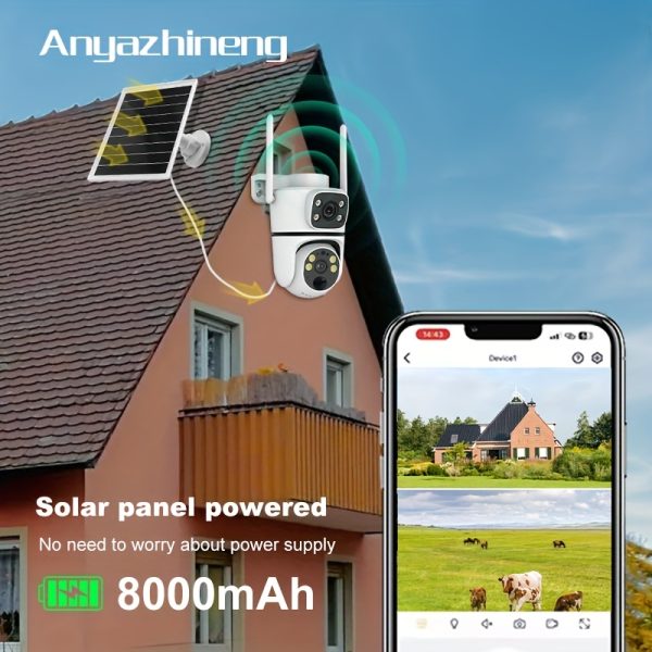 US Version 4G Outdoor Surveillance Camera - 1pc with 1080P FHD Resolution, Compatible with 4G Cards and 8000mAh Battery, Features 355° Rotating Lens, 90° Field of View, Night Vision, Two-Way Audio, Motion Detection, and 4G Solar Power for Plaza, Garden, and Ranch Security - Image 10