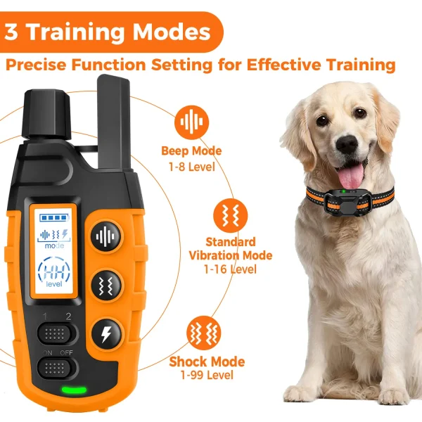 3300Ft Electric Dog Training Collar Remote Control Waterproof Pet Behavior For 5-120lbs Puppy With Shock Vibration - Image 2