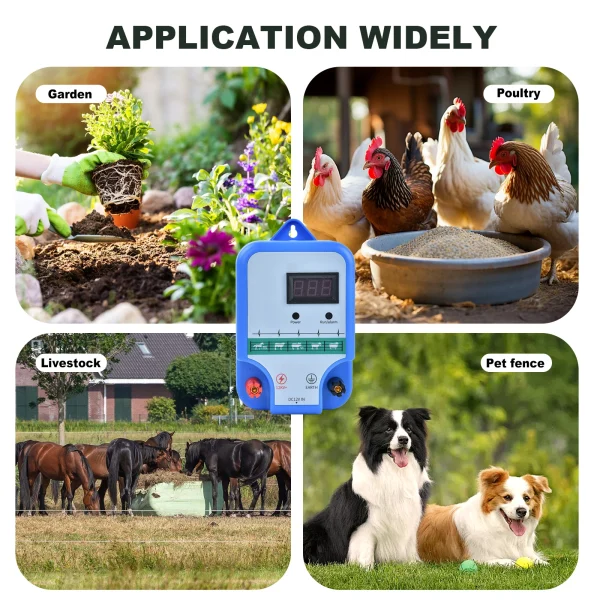 15KM 6.2Miles 2J Electronic Fence Kit Electronic Fence Charger for Livestock Sheep Cattle Horse Poultry Fence Tool - Image 5