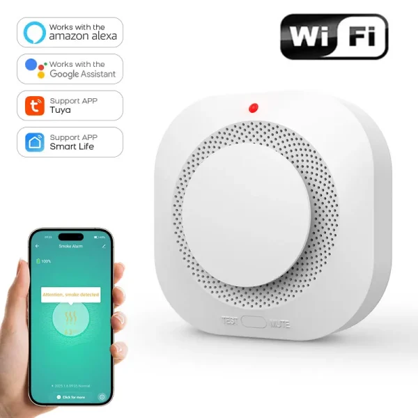 Tuya Wifi Smoke Sensor Home Security Alarm System Smart Life APP Control Gas Smoke Detector High Sensitivity Safety For Home - AliExpress