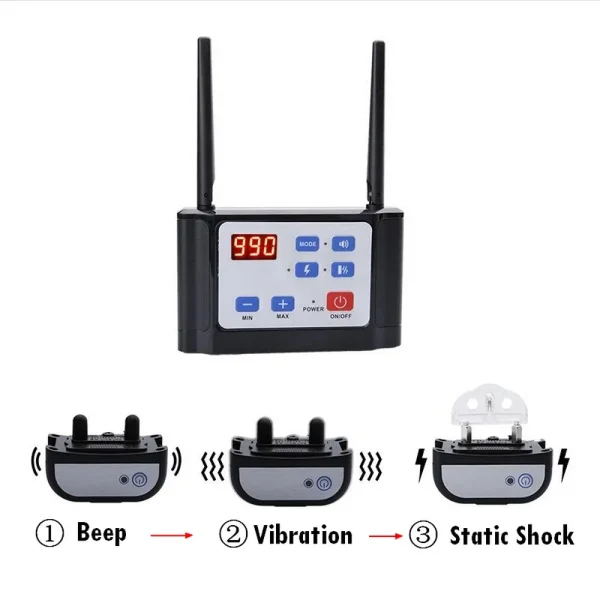 990 Yards 2 In 1 Pet Dog Wireless Fence Remote Training Collar Waterproof Rechargeable Electric Pet Fence Anti Runaway Barrier - Image 3