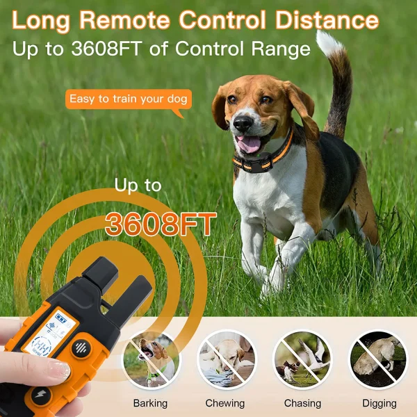 3300Ft Electric Dog Training Collar Remote Control Waterproof Pet Behavior For 5-120lbs Puppy With Shock Vibration - Image 3