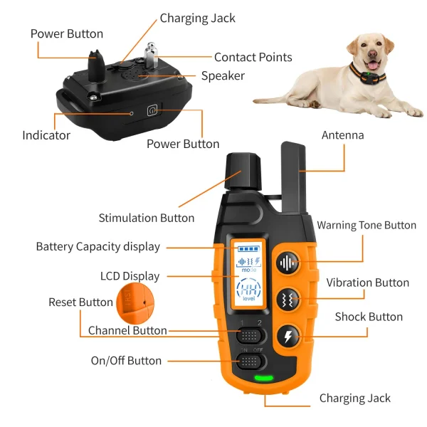 3300Ft Electric Dog Training Collar Remote Control Waterproof Pet Behavior For 5-120lbs Puppy With Shock Vibration - Image 6