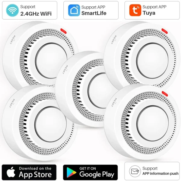 Wifi Tuya Smart Smoke Detector Sensor Wireless Fire Protection Smoke Alarm High Sensitivity Safety Prevention Sensor 80DB - AliExpress 30