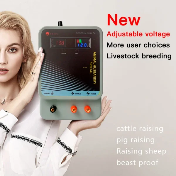 New 10/20/30/40KM Adjustable voltage Electric Fence Animal Horse Cattle Poultry Farm Shepherd Dog Pulse Output Controller Alarm - Image 2