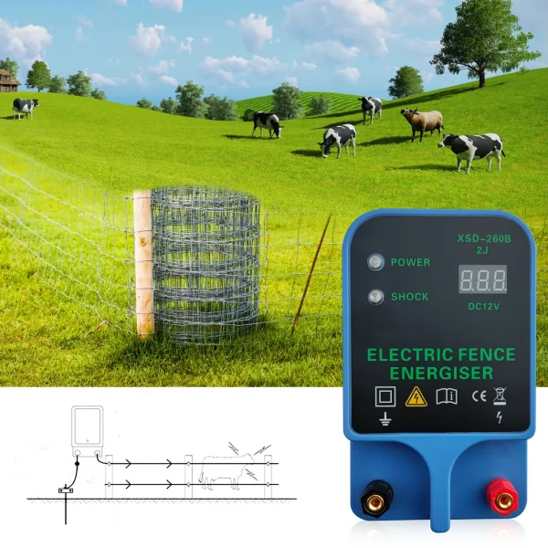 10KM Electric Fence Energizer for Livestock Ranch Fence Energizer High Voltage Controller for Sheep Cattle Horse Poultry Fence - Image 2