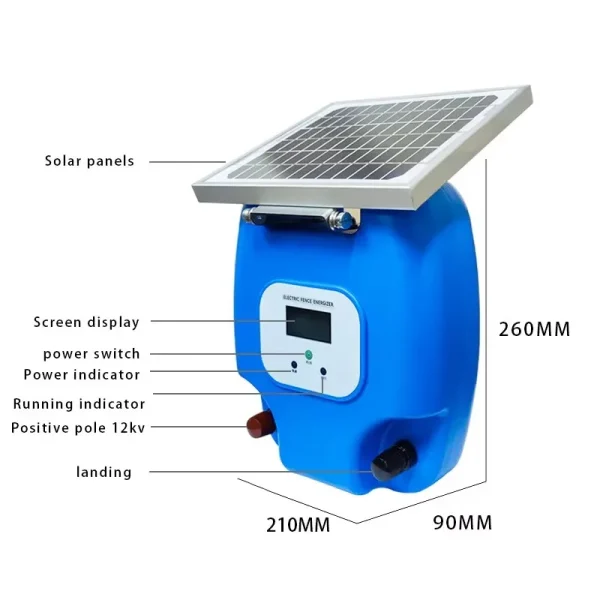 Electric fence Energizer of Waterproof high effenicy solar electric fence charger Maximum energy Farm and pasture use - Image 6