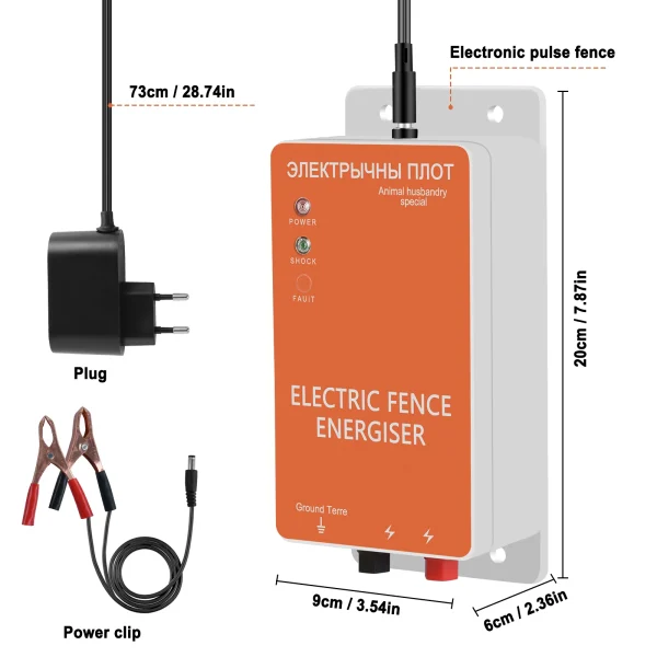 5KM Electronic Pulse Fence Energizer 5 Mile Controller for Animals Dogs Livestock Pasture Poultry 0.3 Joules Electric Shepherd - Image 6