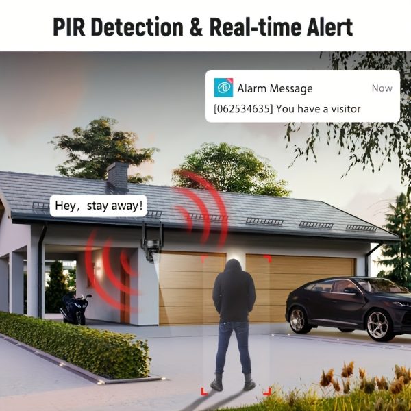 Solar-Powered 1080p HD Security Camera, 360° Pan, 4X Zoom, 2-Way Audio, Color Night Vision, Spotlight/Siren, Motion Detection, Automatic Exposure, Fixed Focus Prime Lens, with 8000mAh Rechargeable Battery, Wi-Fi Connectivity, Cloud/SD Storage for Home Security - Image 7