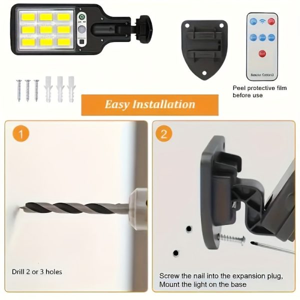 Outdoor Solar Light Solar Wall Light - 3 Lighting Modes Motion Sensor Light IP44, for Yard, Garden, Courtyard, Fence, Driveway Passage - Image 7