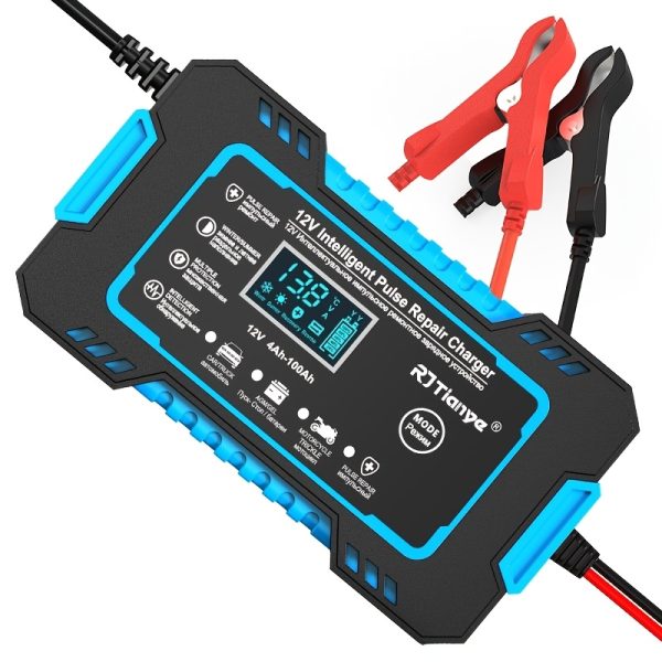 Smart 12V Car Battery Charger & Maintainer - 6A Pulse Repair, LCD Display, Temperature Compensation for AGM, GEL, SLA & Wet Batteries, Fits 4-100Ah Range - Image 6