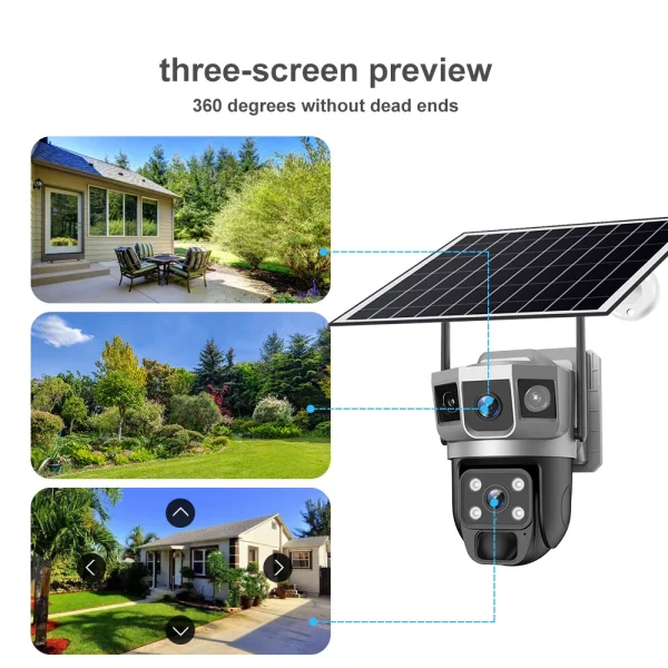 V380Pro Solar Camera 4G Sim Card Camera Triple Screen WiFi Network Security CCTV Built-in Battery PIR Night Vision HD PTZ Camera - AliExpress 30 - Image 6