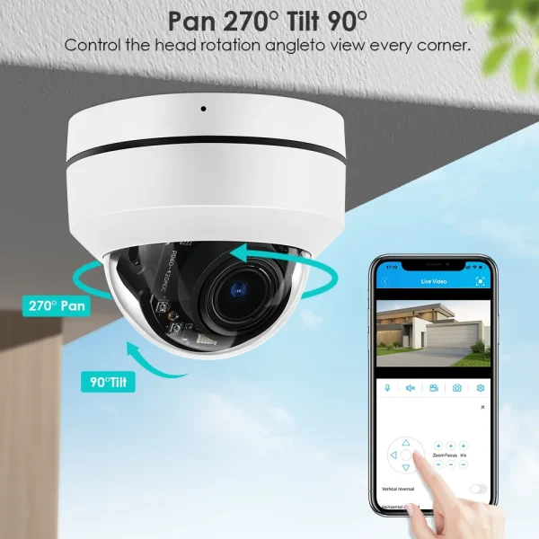 8MP 4K PTZ PoE IP Camera 5X Optional Zoom 2.8-12mm Wide Angle CCTV Security Camera Metal Night Vision CCTV Surveillance Camera - AliExpress 30 - Image 2