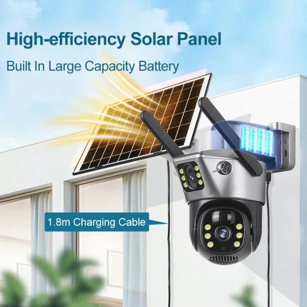 4G Sim Card Solar Camera Dual Lens Outdoor 8MP 4K Low Power Battery IP Camera PIR Night Vision V380 Pro CCTV Security Protection - AliExpress 30 - Image 2