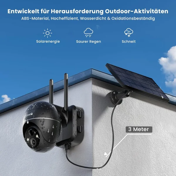 ieGeek 5MP outdoor surveillance camera battery, PTZ surveillance camera outdoor WLAN with solar panel, PIR motion detector, 2.4G - AliExpress 30 - Image 2