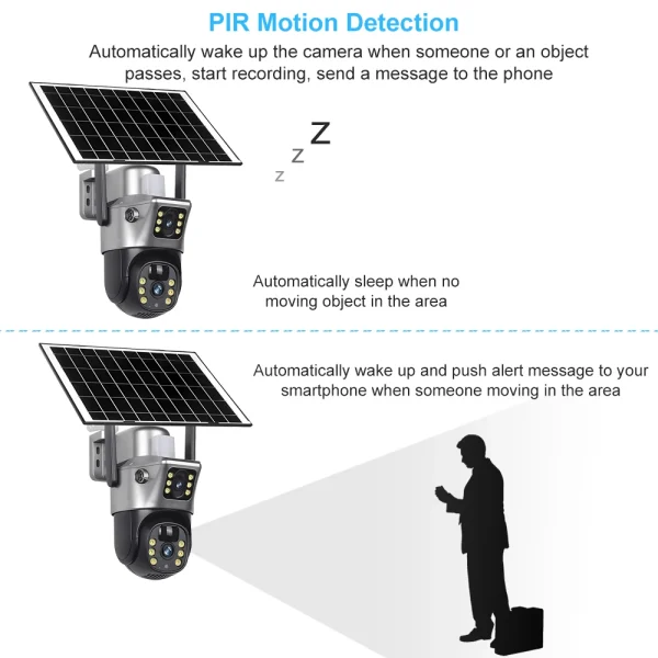 4G Sim Card Solar Camera Dual Lens Outdoor 8MP 4K Low Power Battery IP Camera PIR Night Vision V380 Pro CCTV Security Protection - AliExpress 30 - Image 4