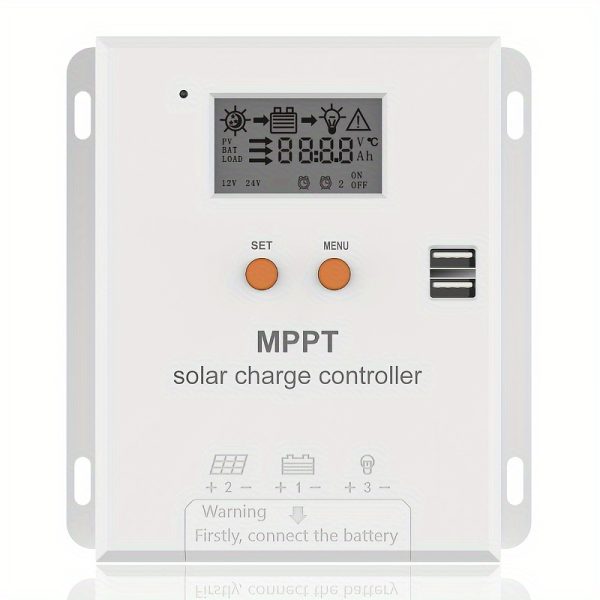 High-Efficiency MPPT Solar Charge Controller - Intelligent Power Management for 12V/24V Battery Systems, Clear LCD Display, and Compatibility with AGM, Gel, Flooded, and Lithium Batteries for Renewable Energy Systems - Image 6