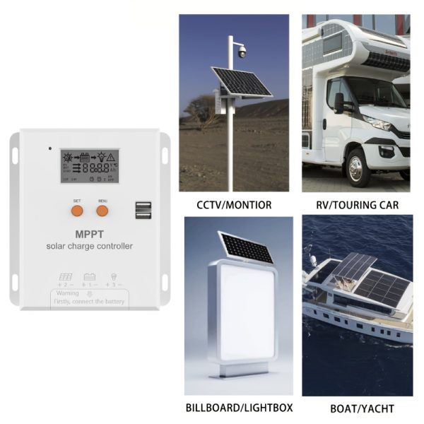 High-Efficiency MPPT Solar Charge Controller - Intelligent Power Management for 12V/24V Battery Systems, Clear LCD Display, and Compatibility with AGM, Gel, Flooded, and Lithium Batteries for Renewable Energy Systems - Image 9