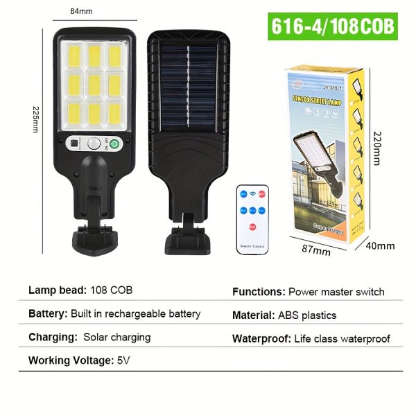 Outdoor Solar Light Solar Wall Light - 3 Lighting Modes Motion Sensor Light IP44, for Yard, Garden, Courtyard, Fence, Driveway Passage - Image 2