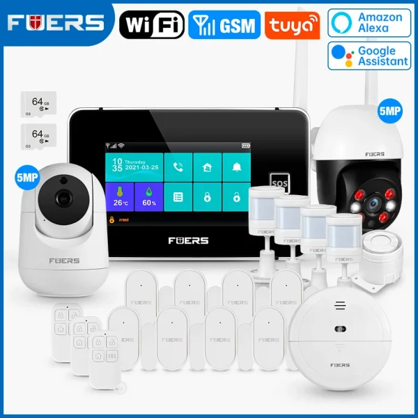 FUERS 4.3 Inch TFT Screen WiFi GSM Tuya Smart Home Security Alarm System G60B Temperature Humidity Display 433MHz Control Siren - AliExpress 30