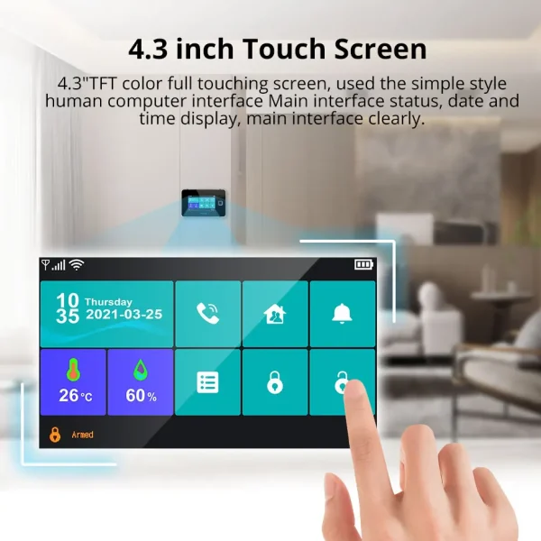FUERS 4.3 Inch TFT Screen WiFi GSM Tuya Smart Home Security Alarm System G60B Temperature Humidity Display 433MHz Control Siren - AliExpress 30 - Image 2