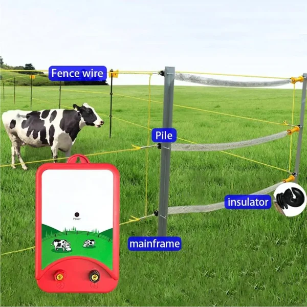 Electric Fence Energizer Electronic Fence Charger Controller for Farm Animals Livestock Poultry Animal Shepherd Fence Tool