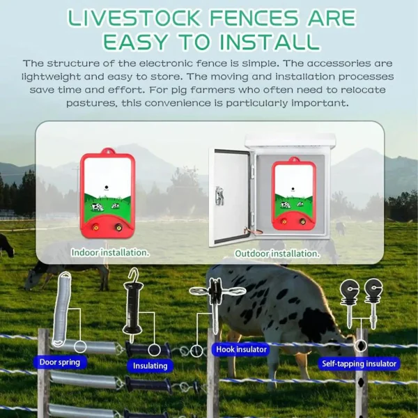 Electric Fence Energizer Electronic Fence Charger Controller for Farm Animals Livestock Poultry Animal Shepherd Fence Tool - Image 3