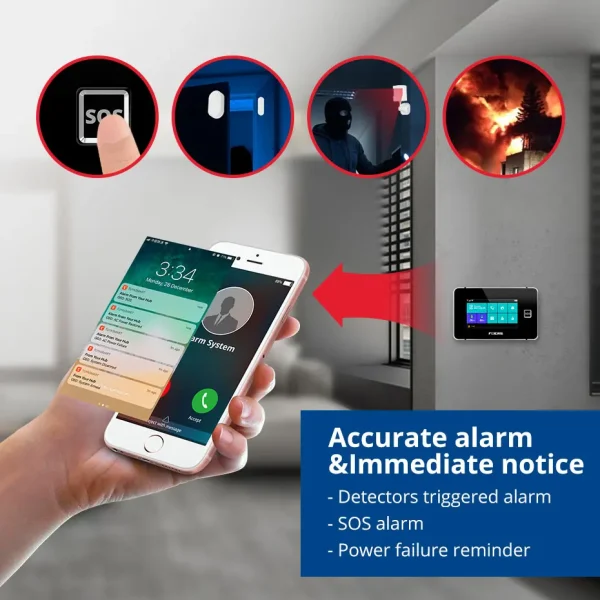 FUERS 4.3 Inch TFT Screen WiFi GSM Tuya Smart Home Security Alarm System G60B Temperature Humidity Display 433MHz Control Siren - AliExpress 30 - Image 3