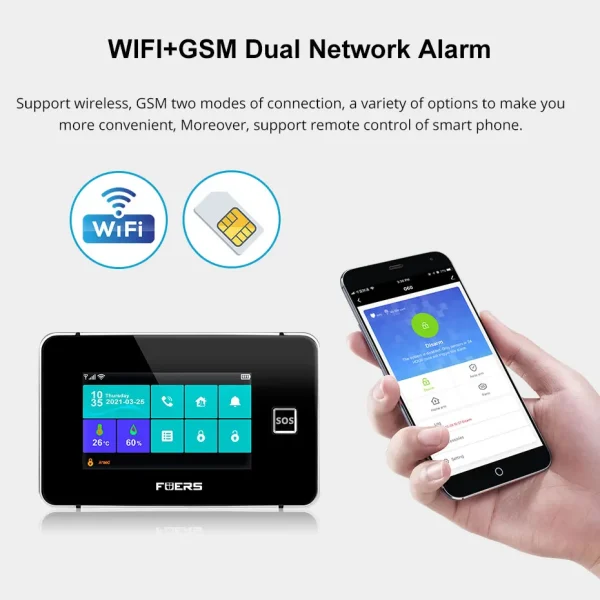FUERS 4.3 Inch TFT Screen WiFi GSM Tuya Smart Home Security Alarm System G60B Temperature Humidity Display 433MHz Control Siren - AliExpress 30 - Image 5